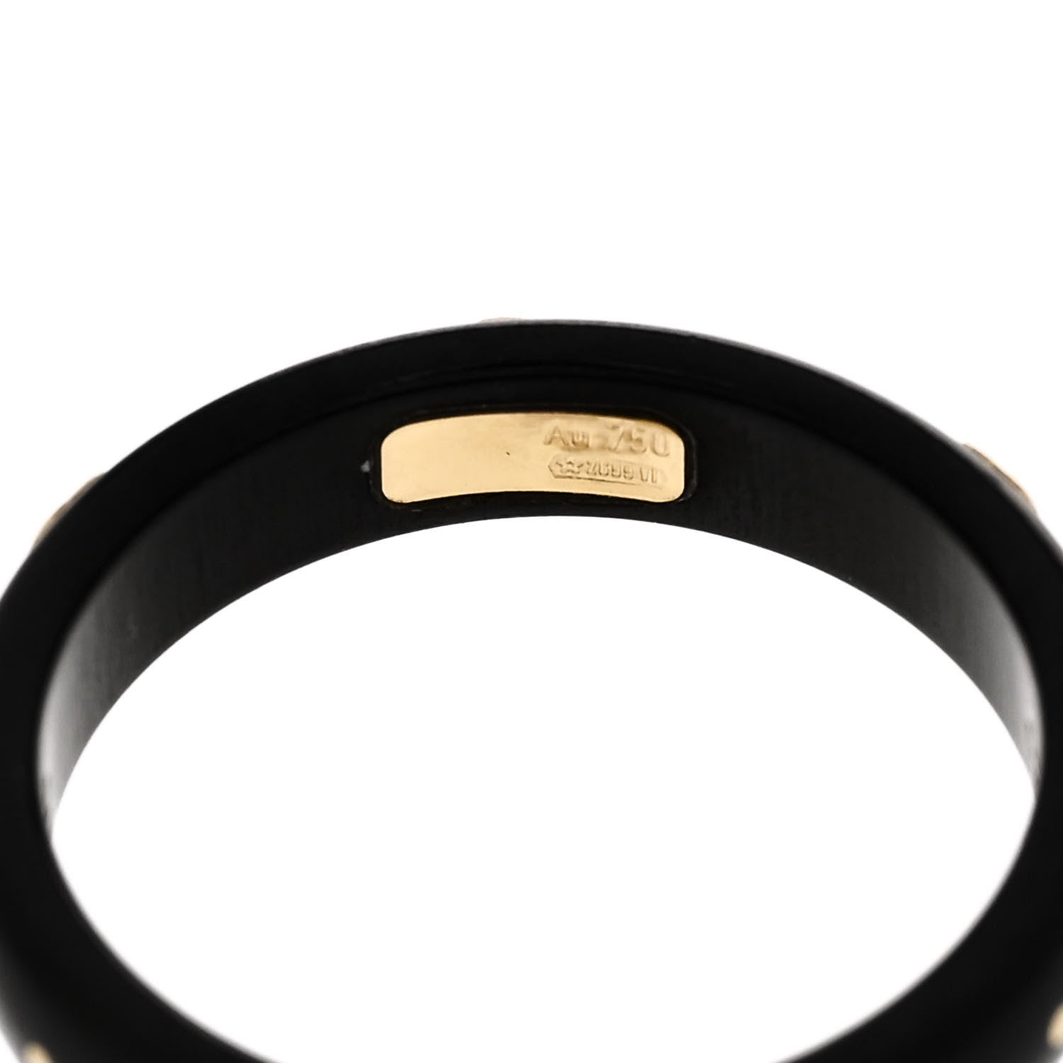 18K Yellow Gold Synthetic Corundum Icon Ring 52 6 Black