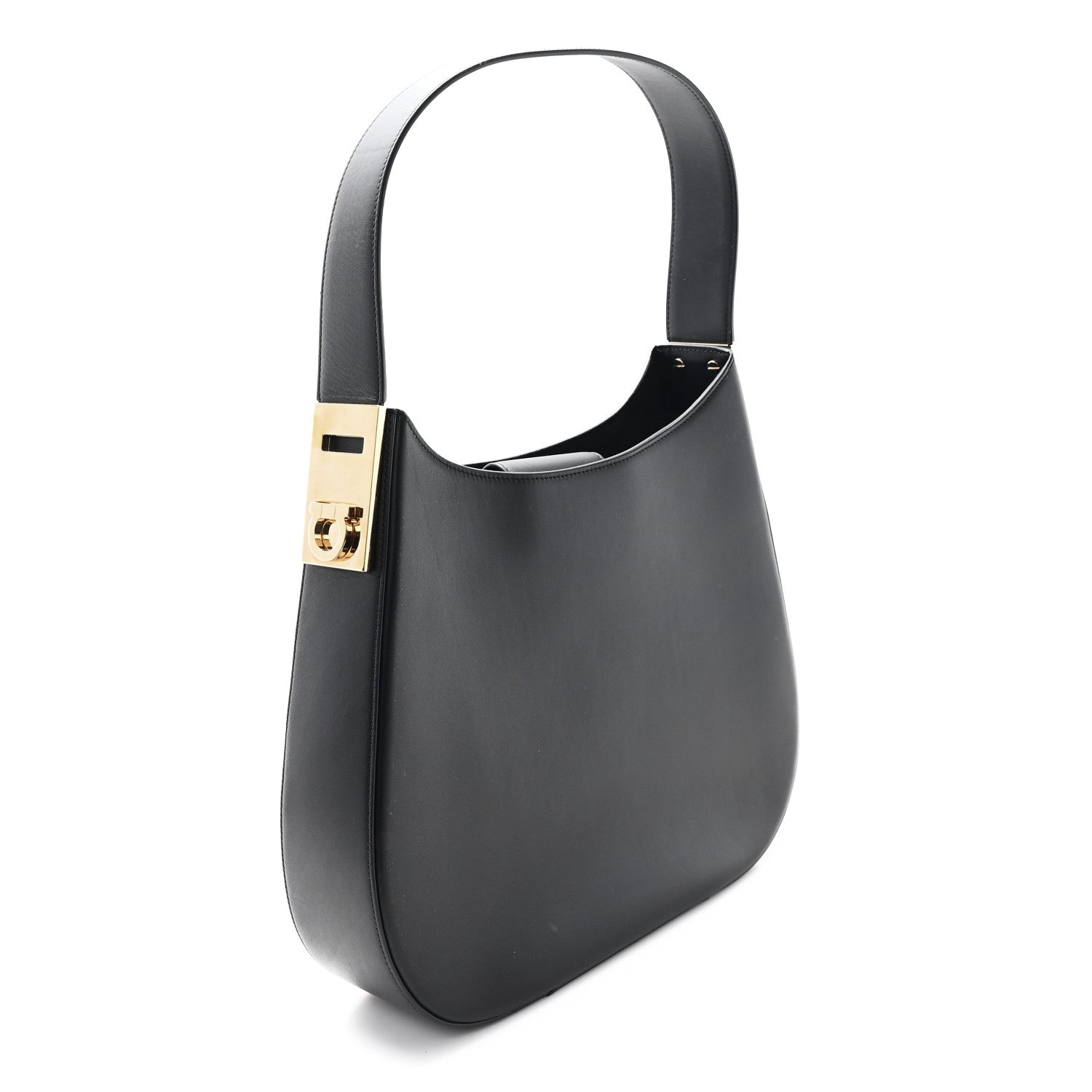 Calfskin Medium Gancio Hobo Black