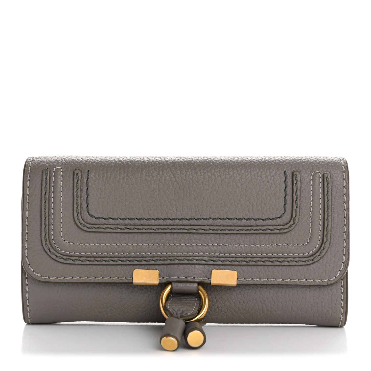 Calfskin Marcie Continental Flap Wallet Cashmere Grey