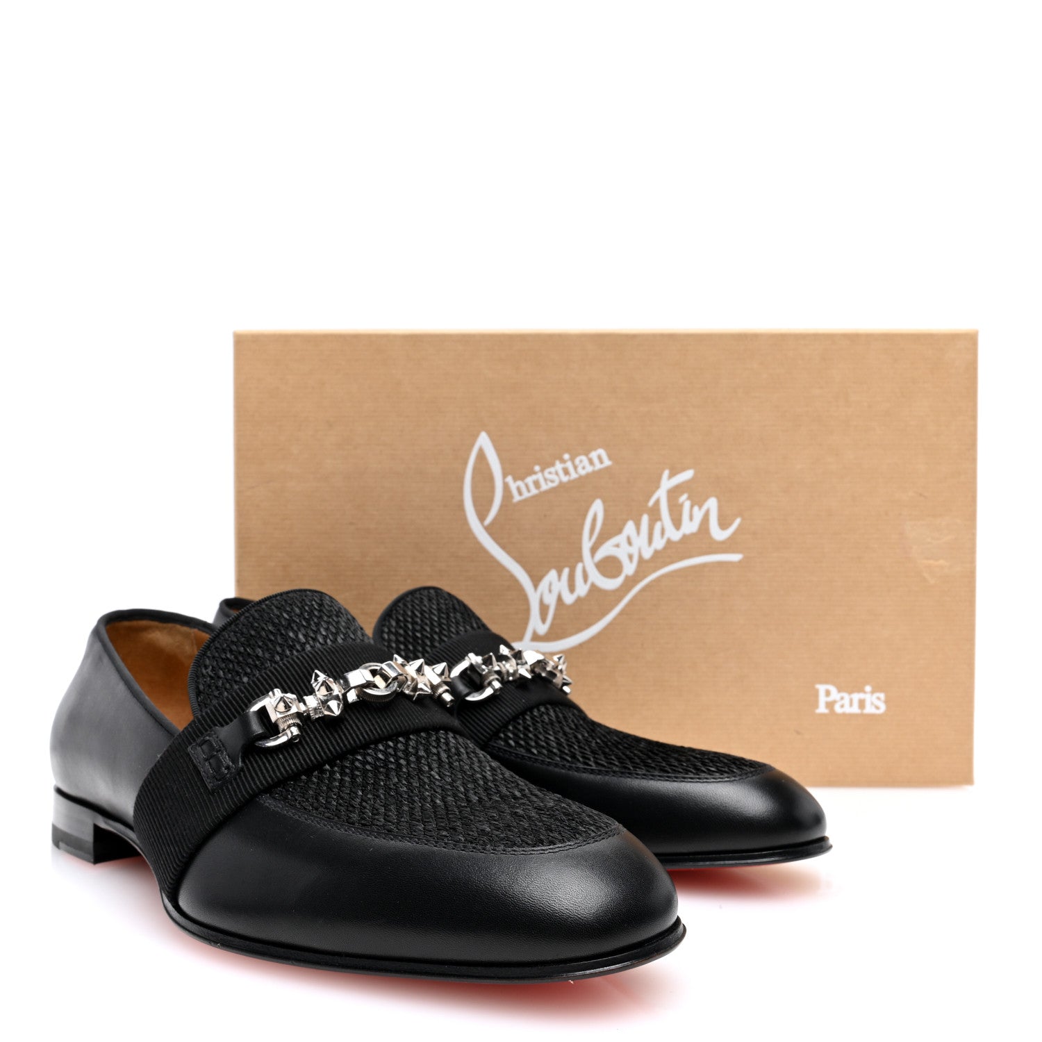 Calfskin Mens Penny Flat Loafers 7 Silver Black