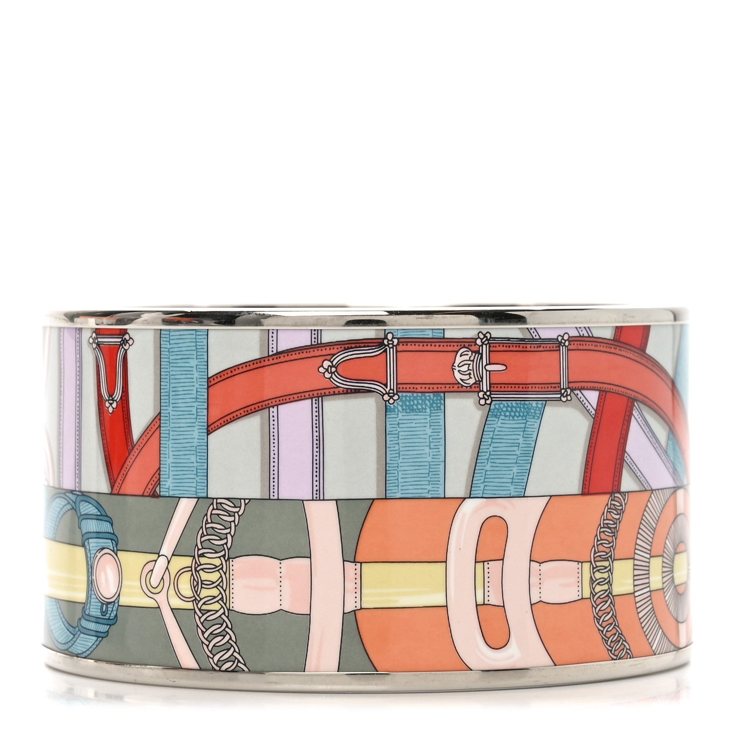 Enamel Printed Extra Wide Bracelet 65 Multicolor