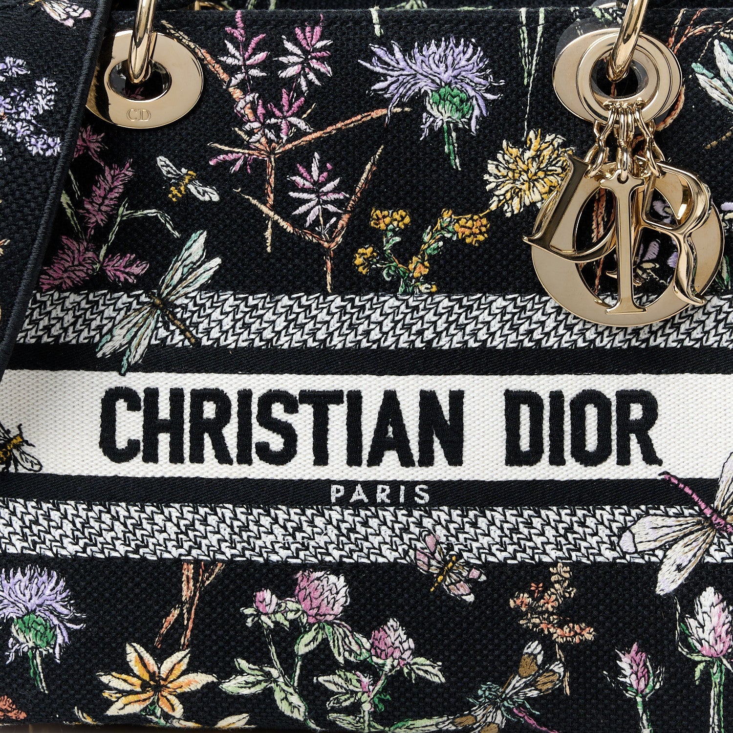 Canvas Embroidered Herbarium Medium Lady D-Lite Black Multicolor