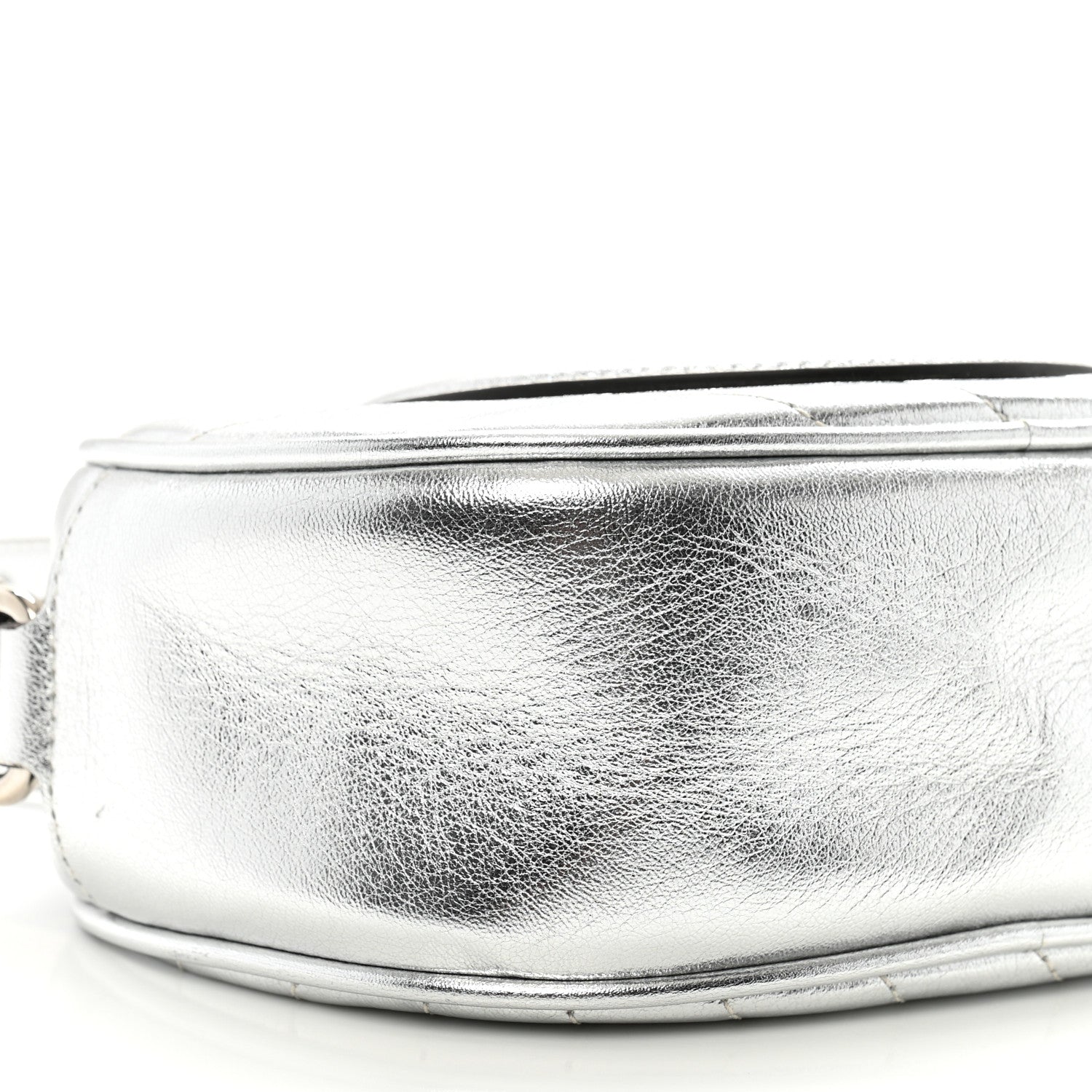 Metallic Sakai Be Green Calfskin Diagonal Stitched Mini Blondie Shoulder Bag Silver