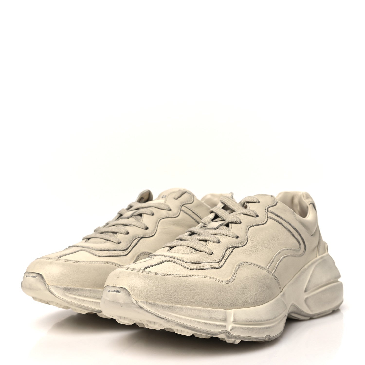 Soft Calfskin Mens Rhyton Sneakers 9 Ivory