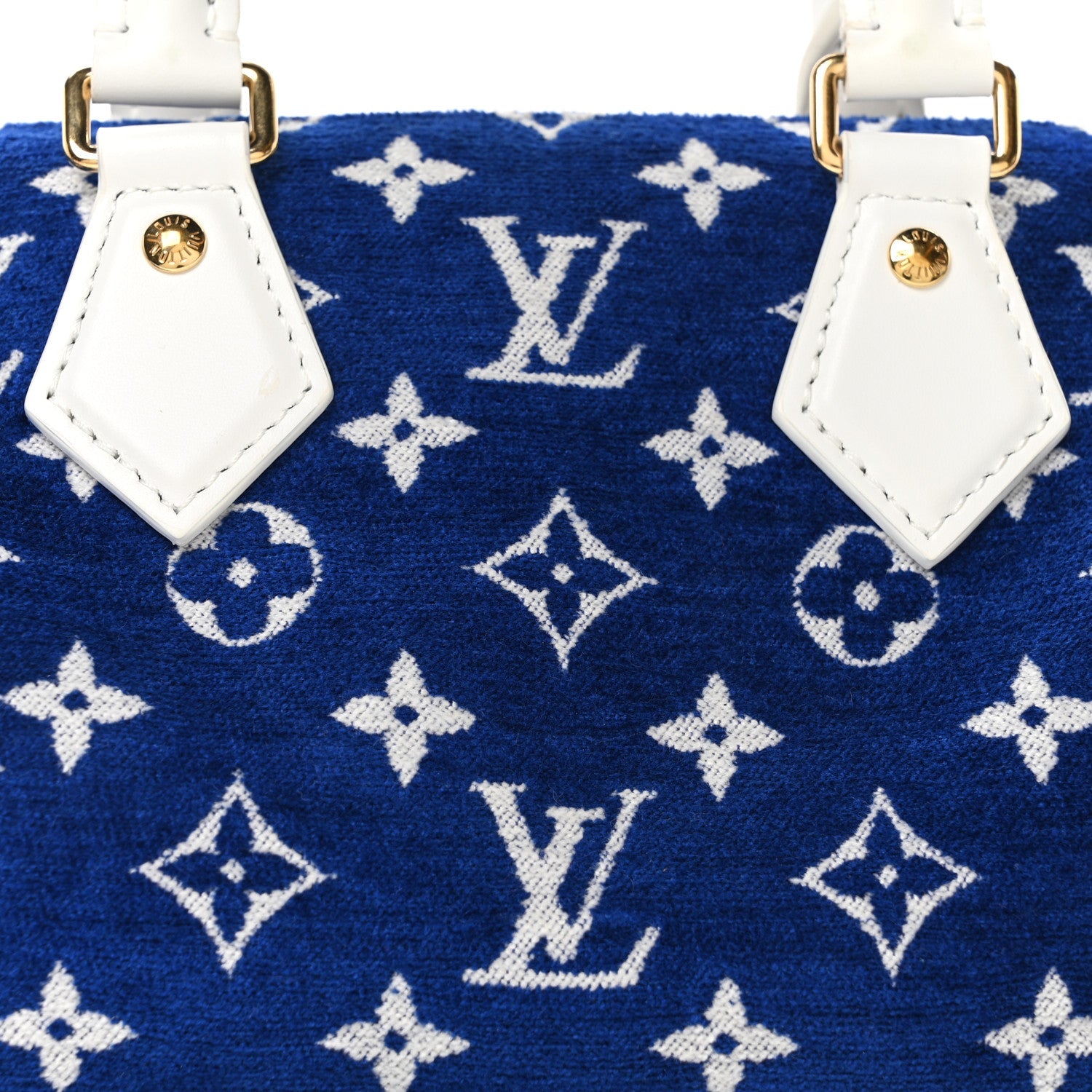 Jacquard Velvet Monogram LV Match Speedy Bandouliere 20 Blue