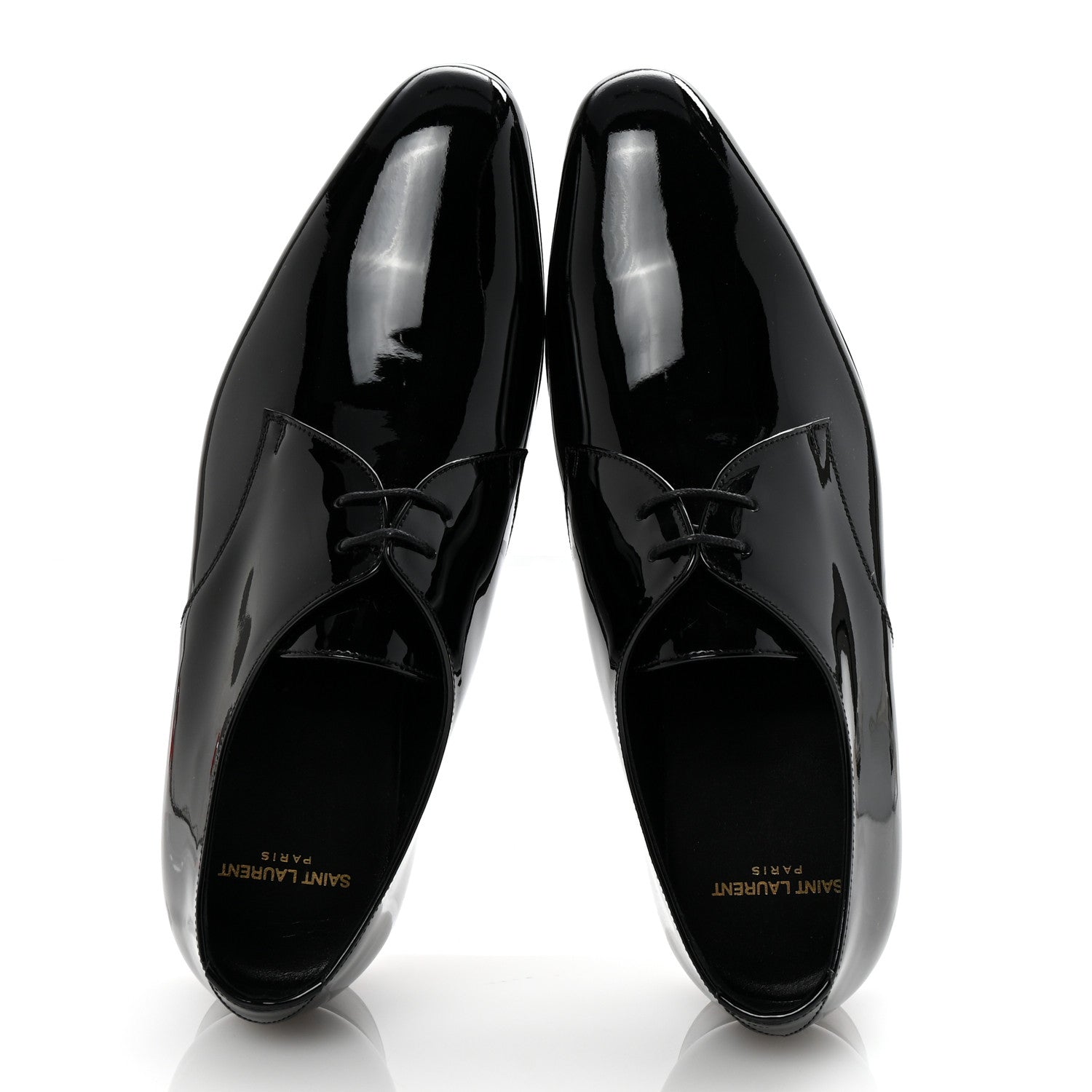 Patent Calfskin Mens Derby Lace Up Shoes 41.5 Black