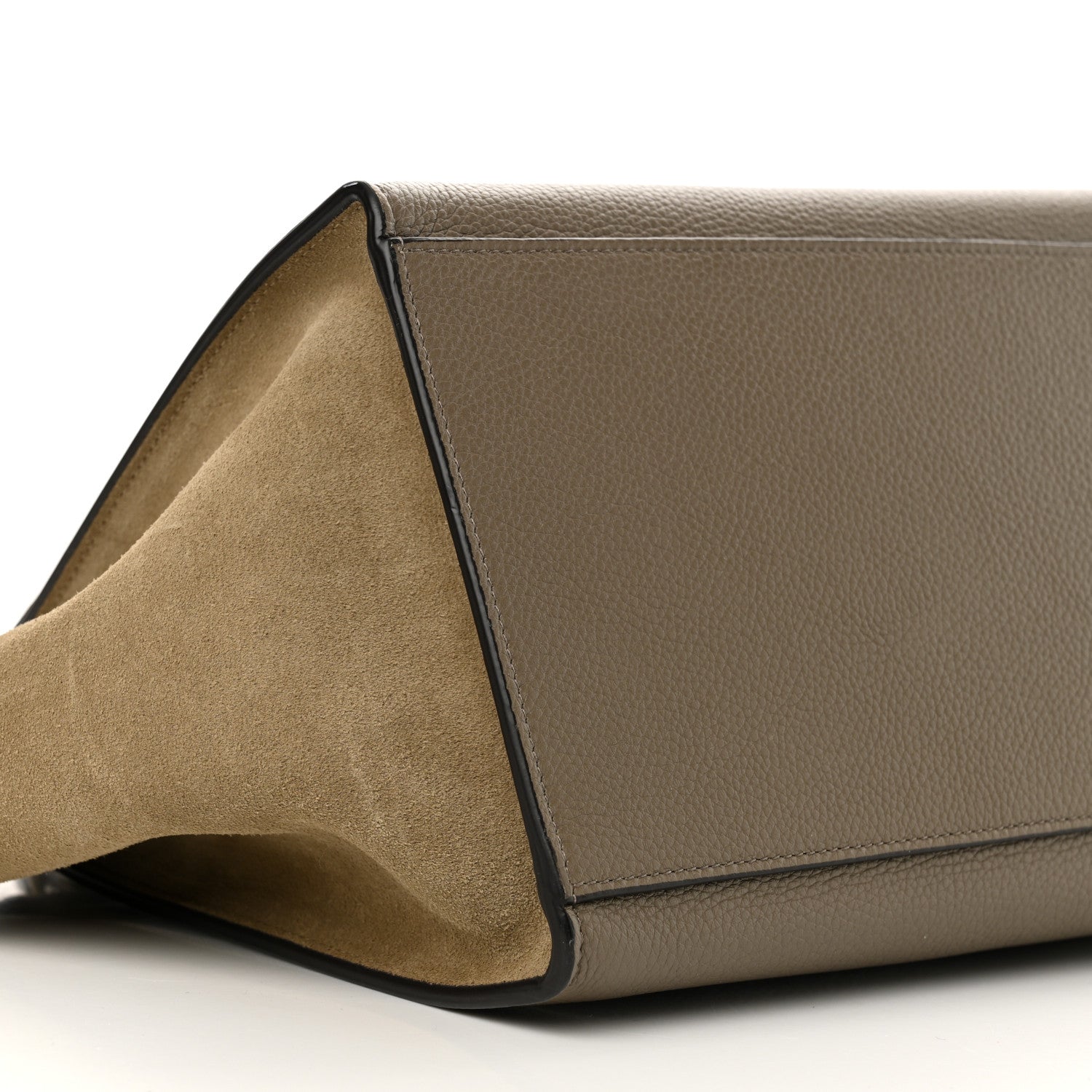 Drummed Calfskin Suede Medium Trapeze Dune