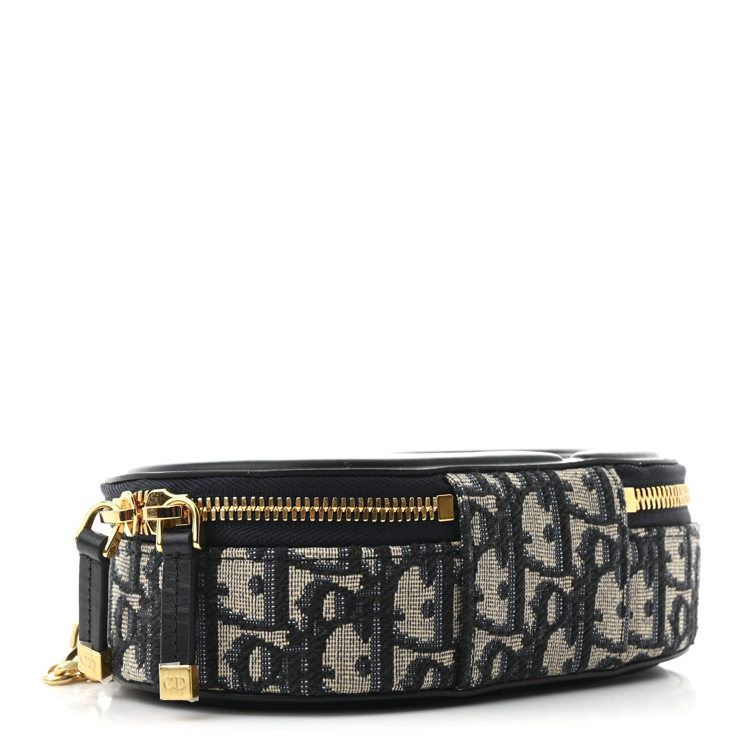 Oblique CD Signature Oval Crossbody Camera Bag Blue Multicolor