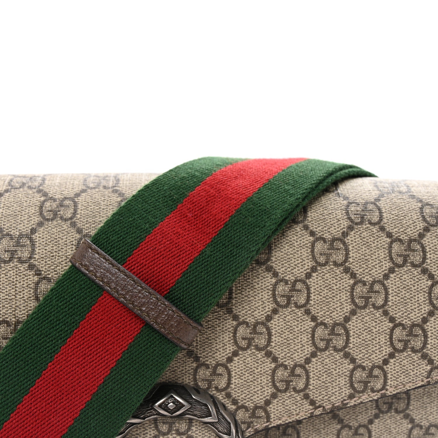 GG Supreme Monogram Web Medium Dionysus Messenger Brown