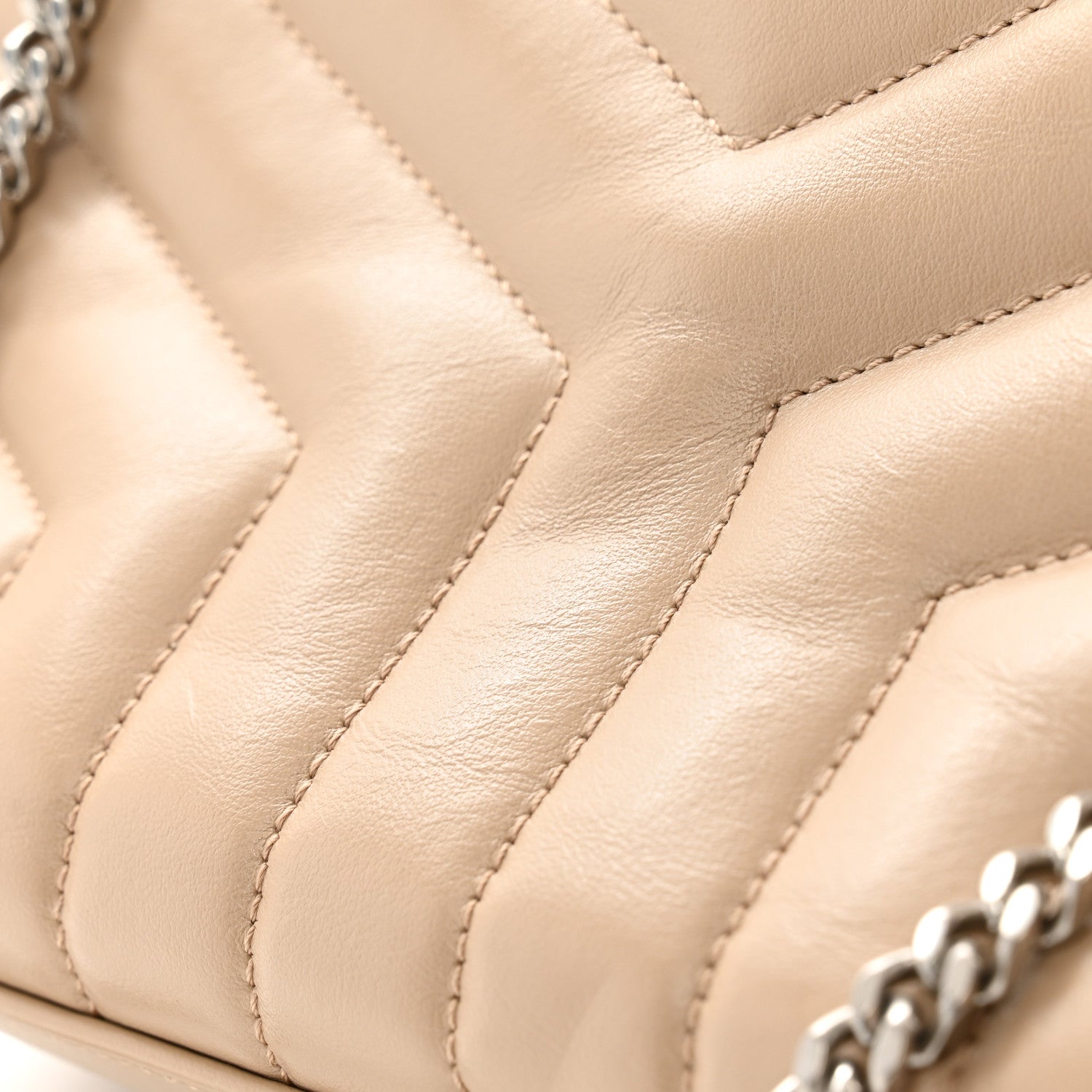 Calfskin Y Quilted Monogram Small Loulou Chain Satchel Dark Beige