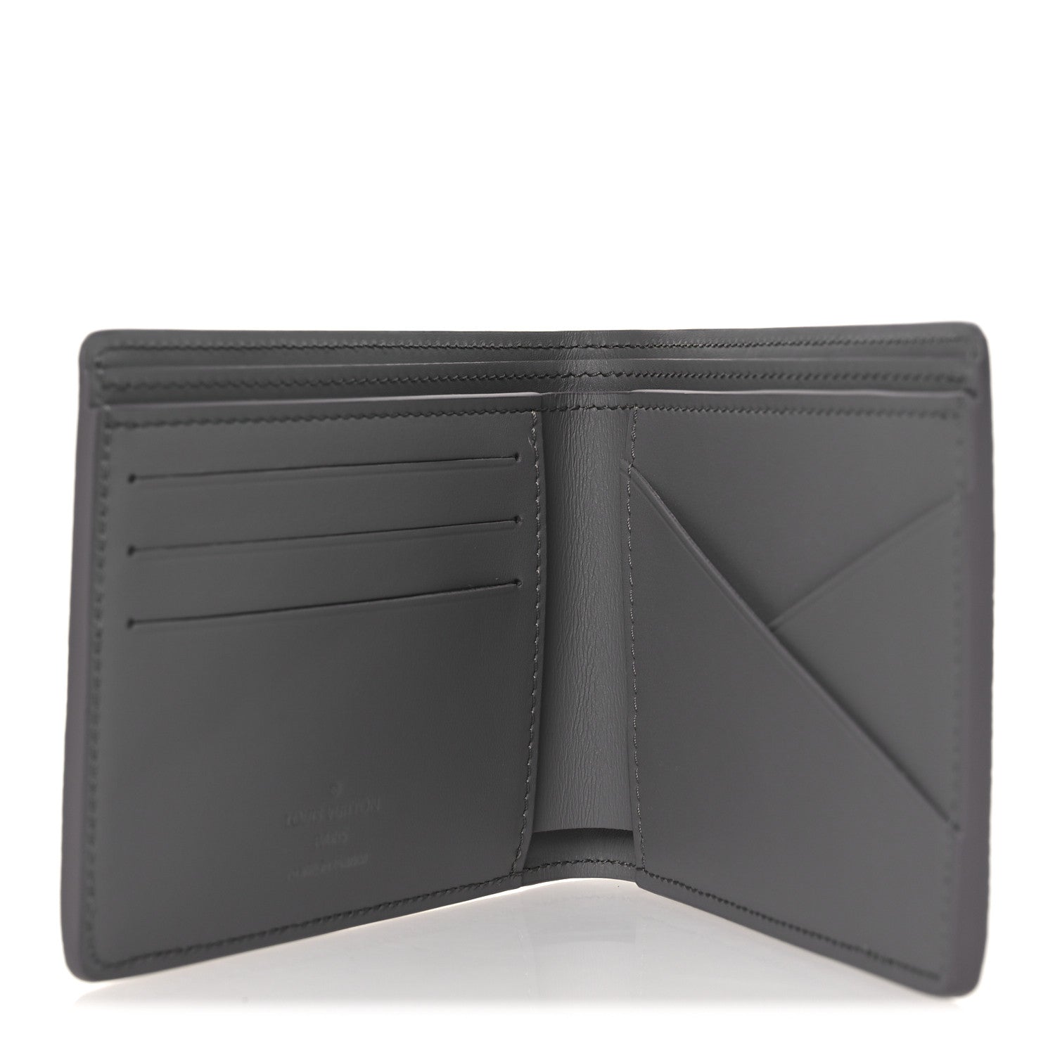Grained Calfskin Aerogram Multiple Wallet Gris