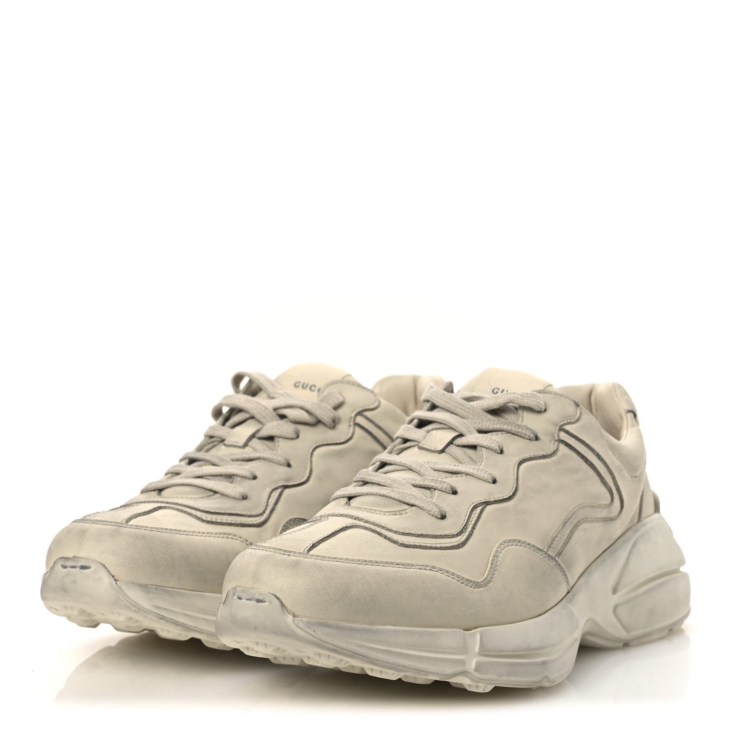 Soft Calfskin Mens Rhyton Sneakers 11.5 Ivory