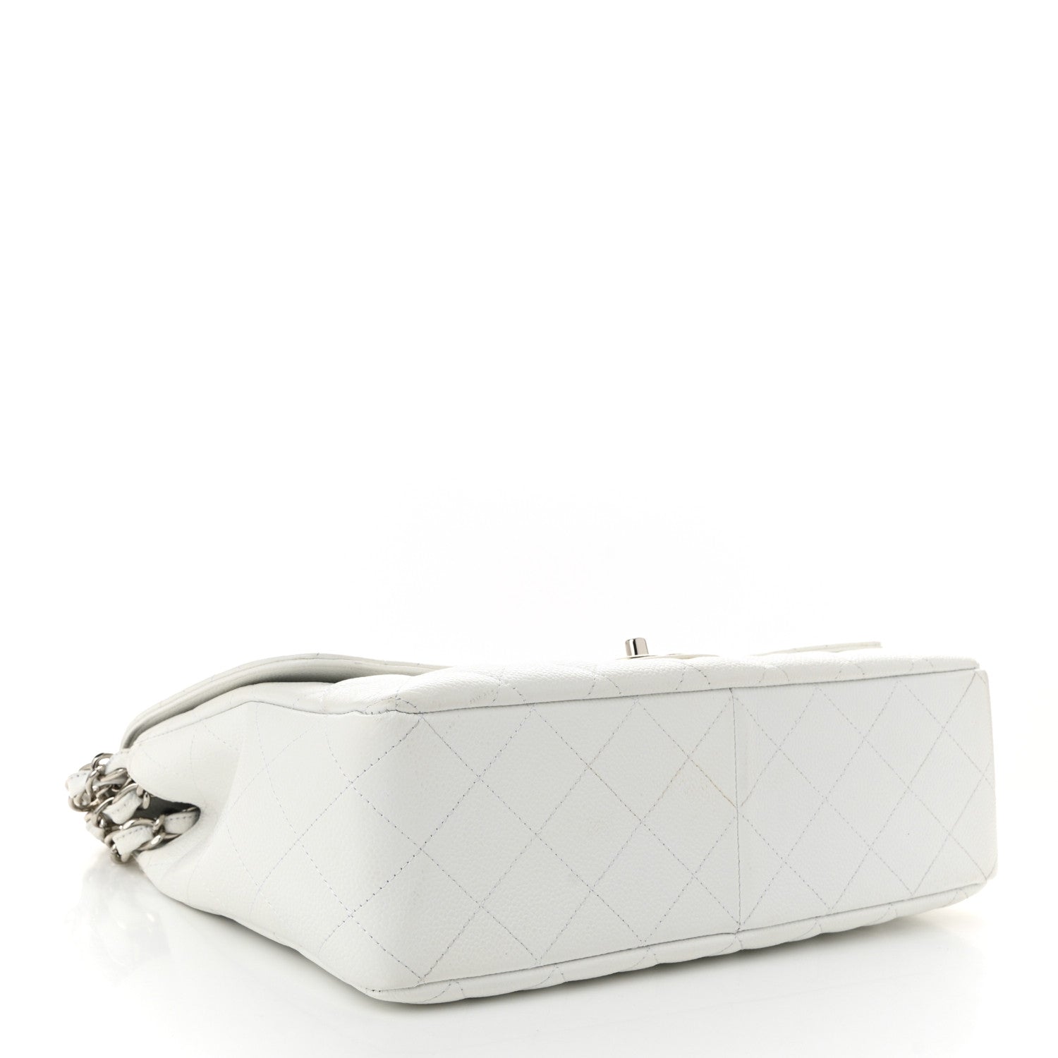 Caviar Quilted Jumbo Single Flap White