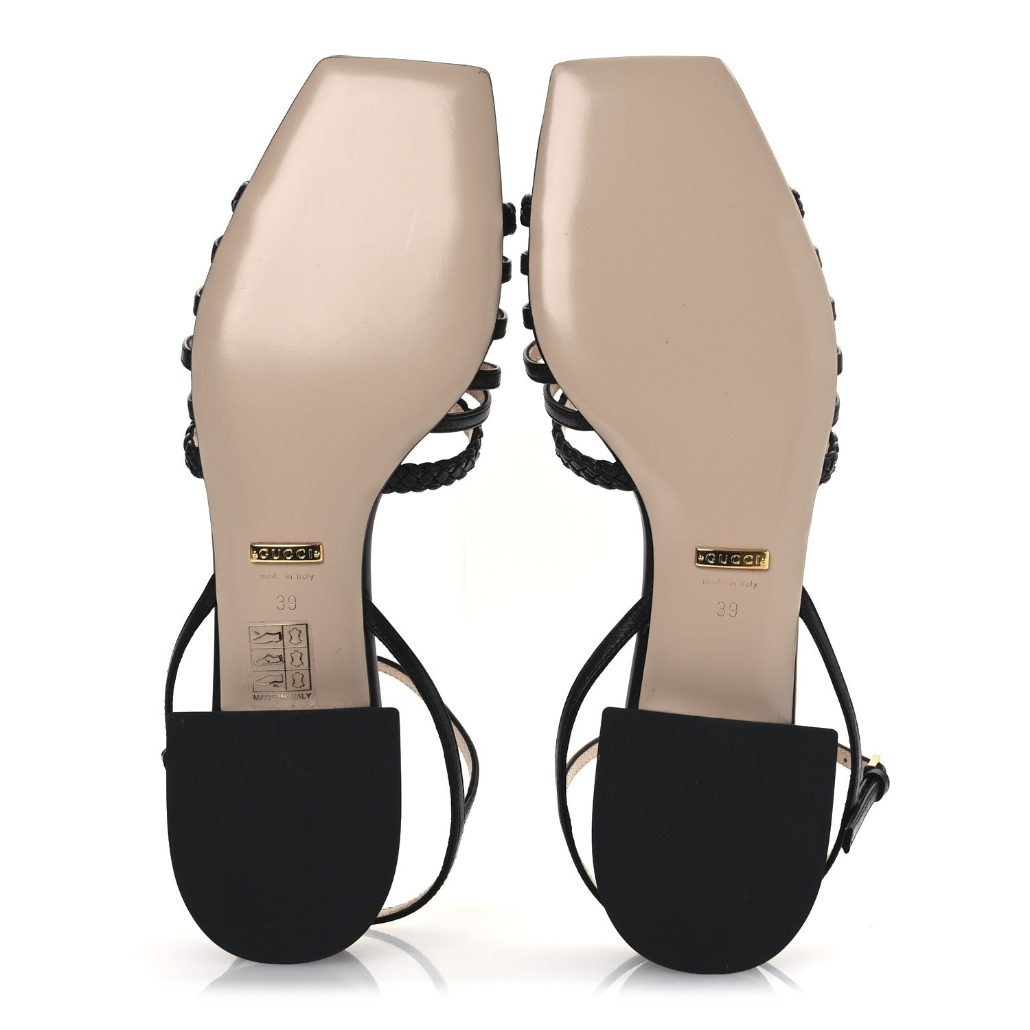 Malaga Kid Braided Ketty Horsebit Sandals 39 Black