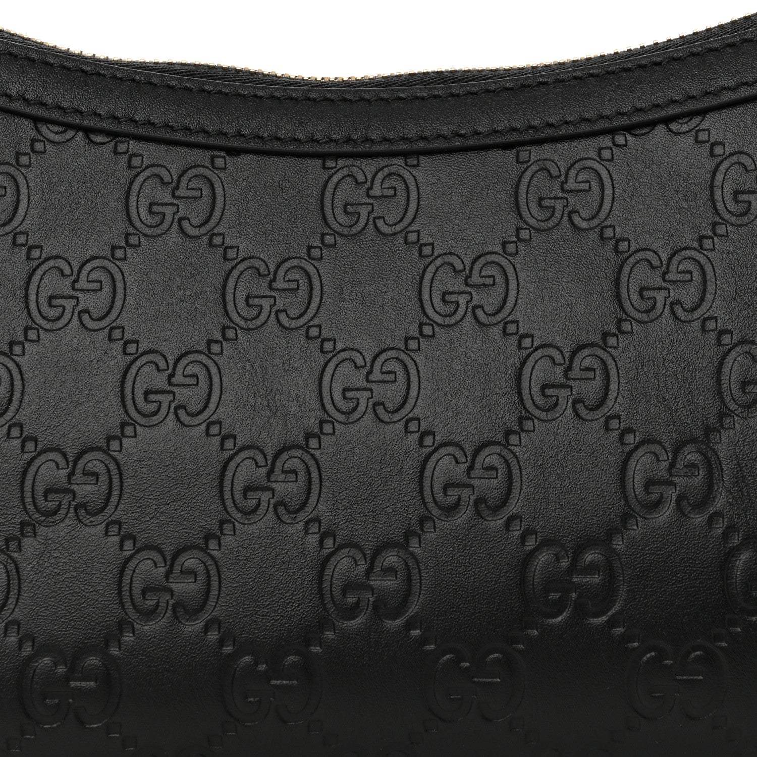 Calfskin GG Emblem Embossed Small Shoulder Bag Black