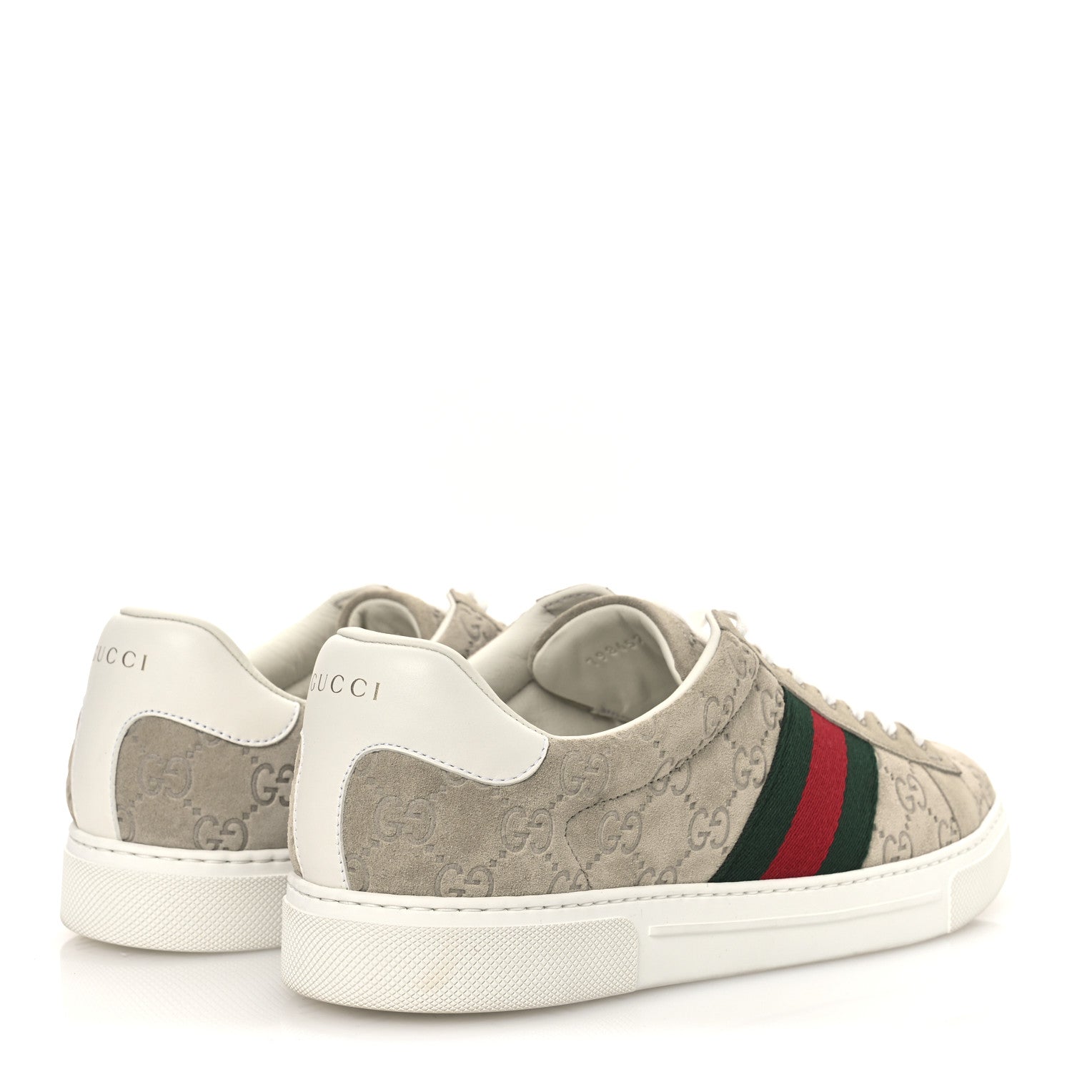 Suede GG Monogram Web Mens Ace Sneakers 8.5 Oatmeal