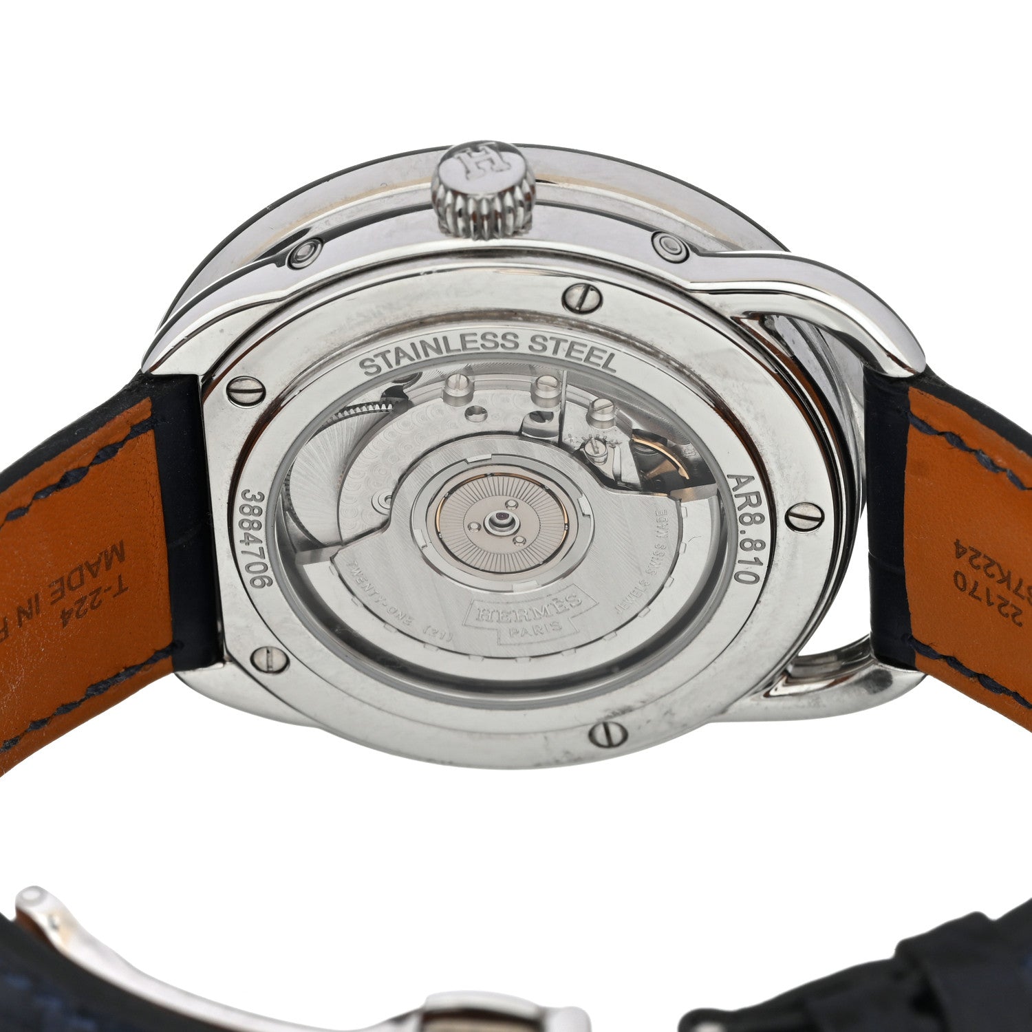 Stainless Steel Alligator 43mm Arceau Grande Lune Automatic Watch Bleu Abysse