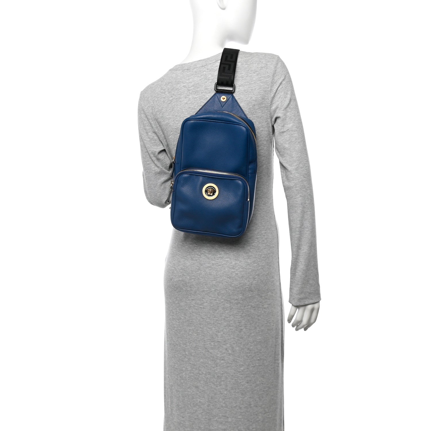 Calfskin Sling Backpack Blue