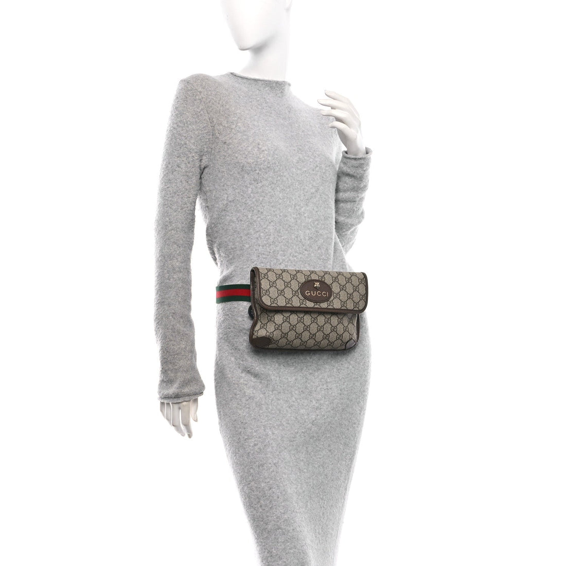 GG Supreme Monogram Neo Vintage Web Belt Bag Brown
