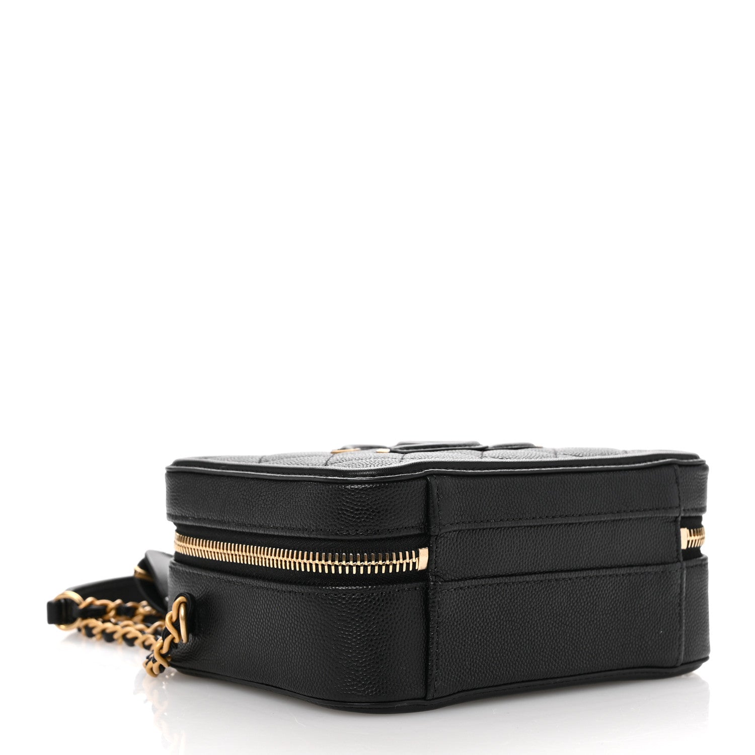 Caviar Quilted Small CC Filigree Vanity Case Black
