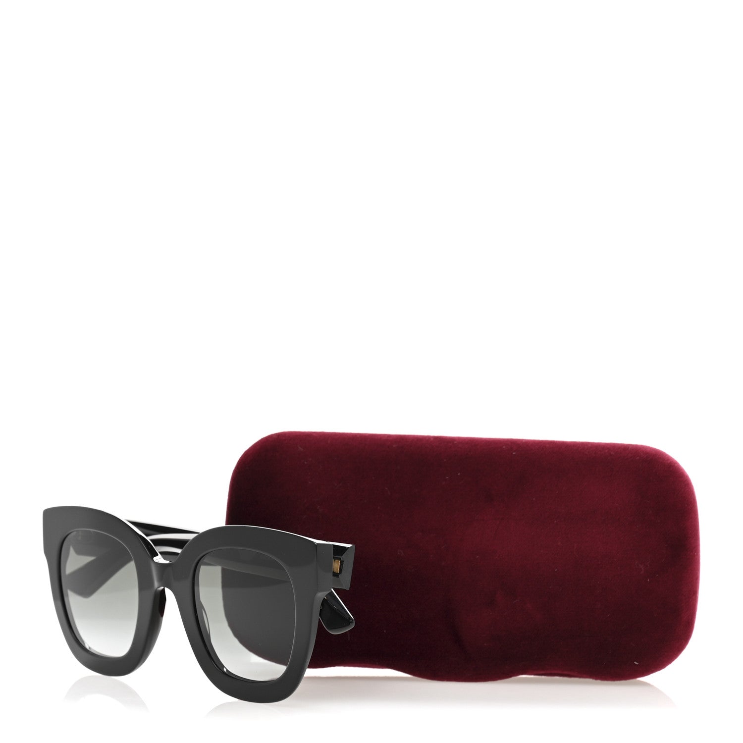 Acetate Crystal Star Round Frame Sunglasses GG0208S Black