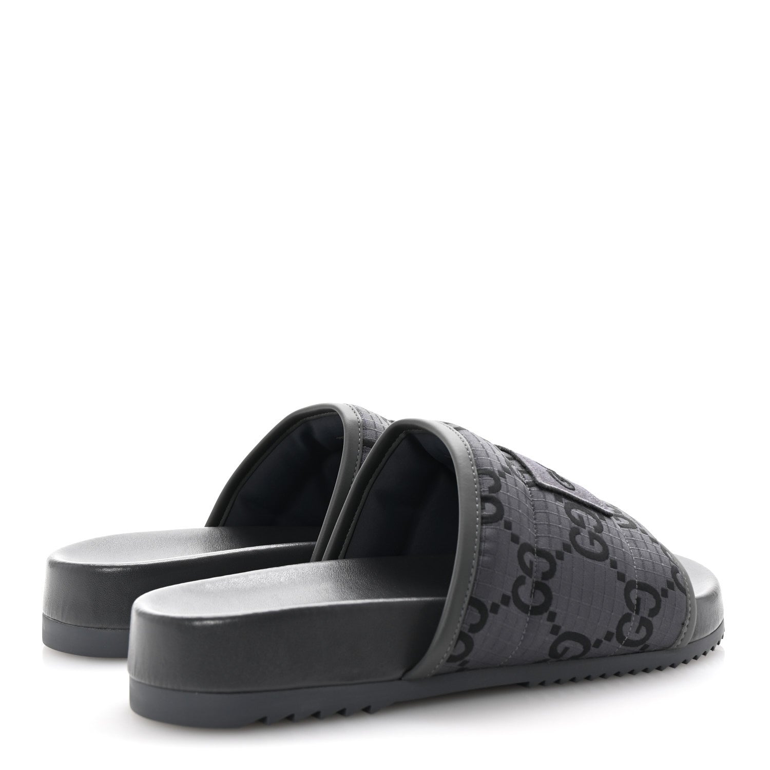 Monogram Ripstop Demetra Mens Slide Sandals 8 Grey Black