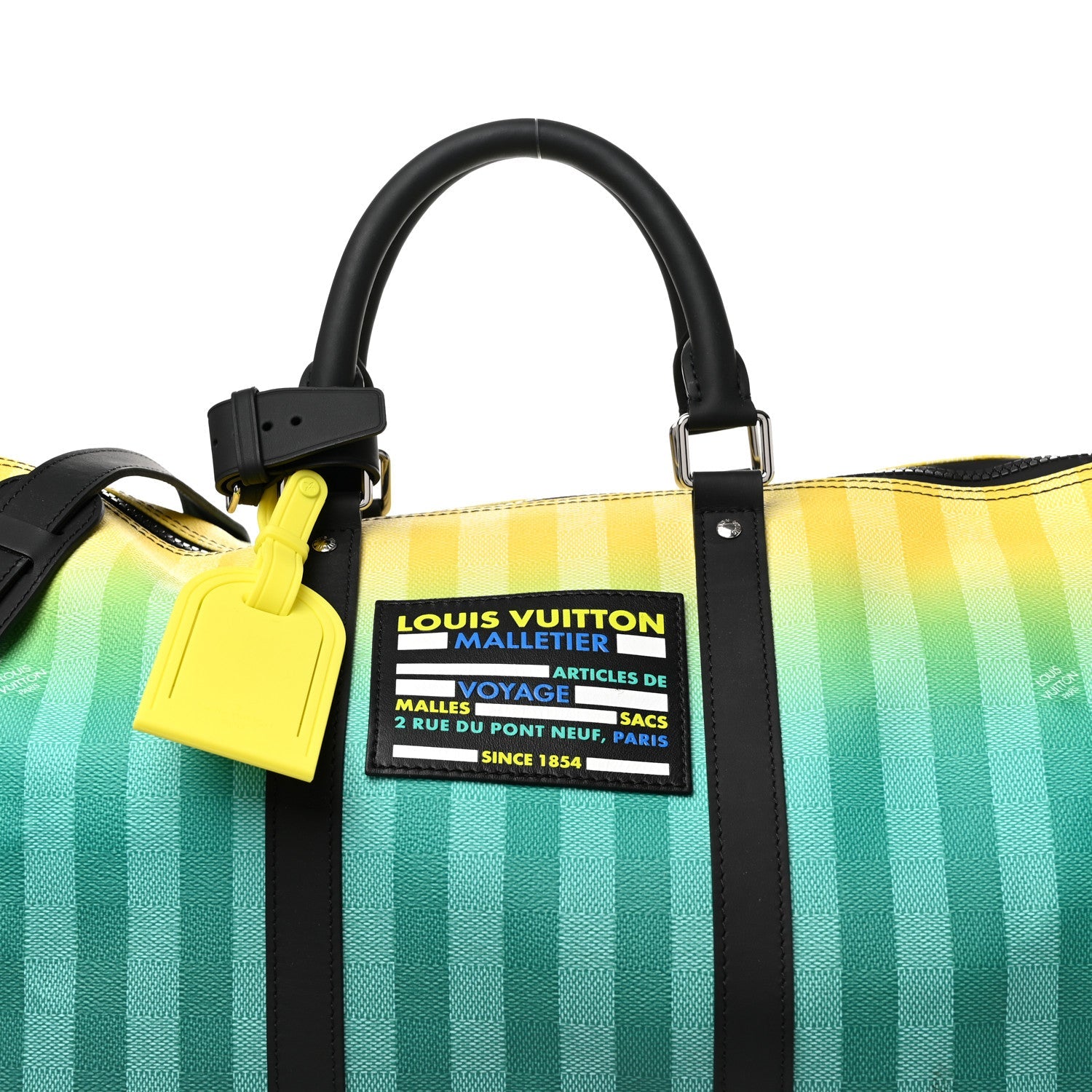 Damier Striped Keepall Bandouliere 50 Gradient Green