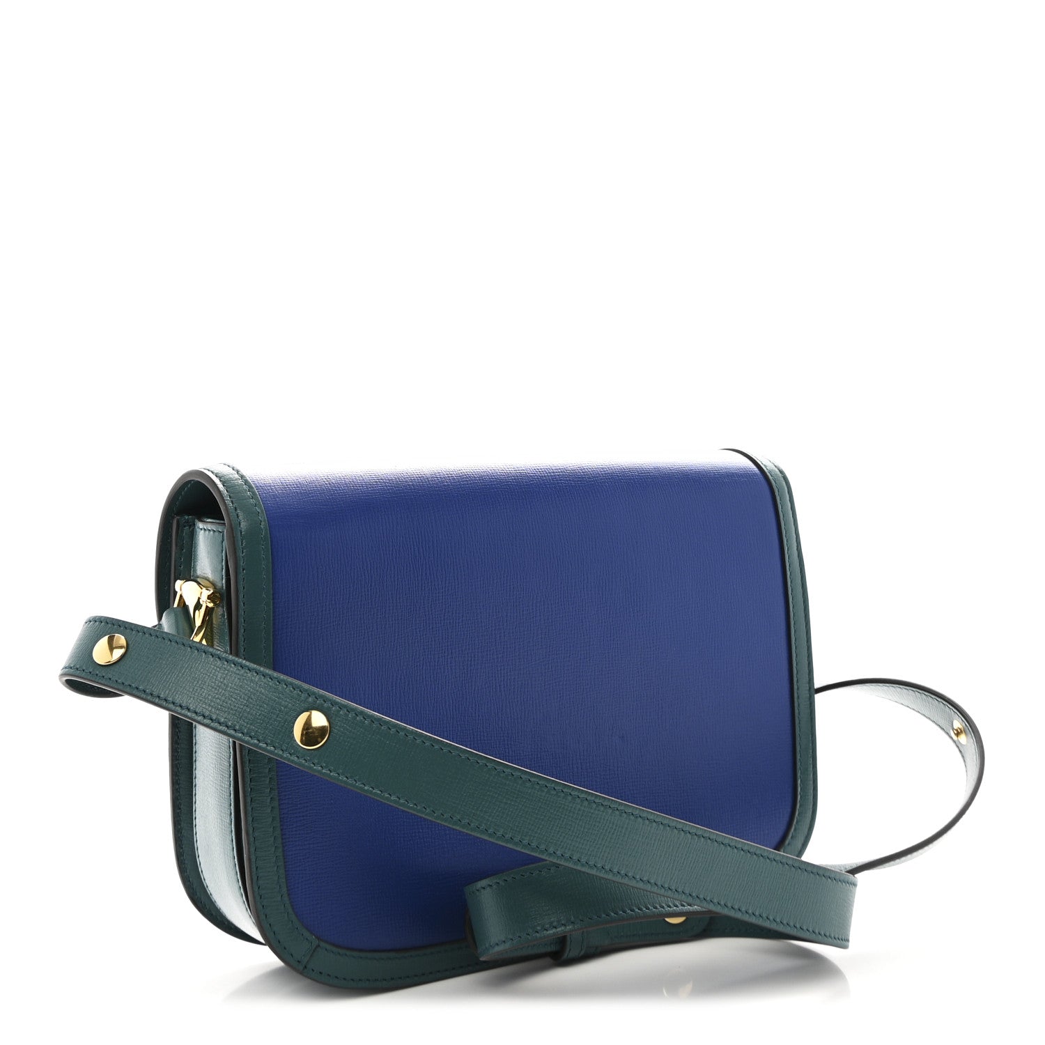 Azalea Calfskin Horsebit 1955 Shoulder Bag Imperial Blue Pavone