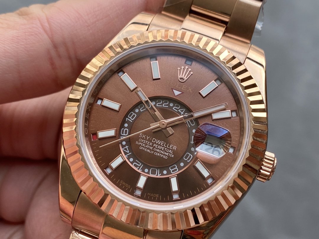 SKY-DWELLER 42 ROSE GOLD BROWN DIAL
