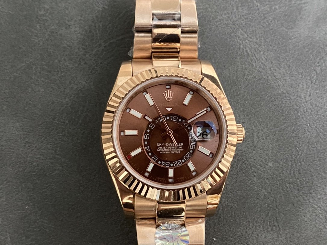 SKY-DWELLER 42 ROSE GOLD BROWN DIAL