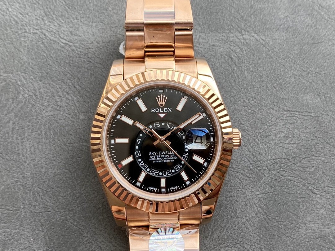 SKY-DWELLER 42 ROSE GOLD BLACK DIAL