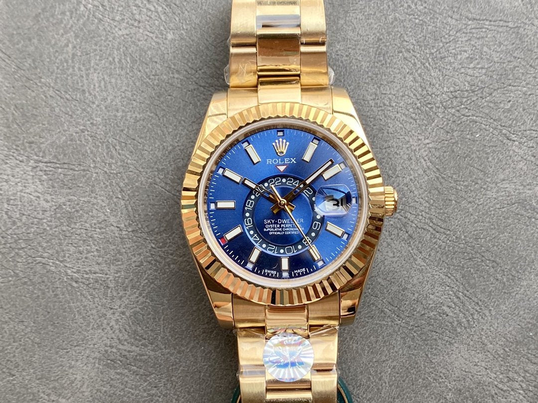 SKY-DWELLER 42 YELLOW GOLD BLUE DIAL
