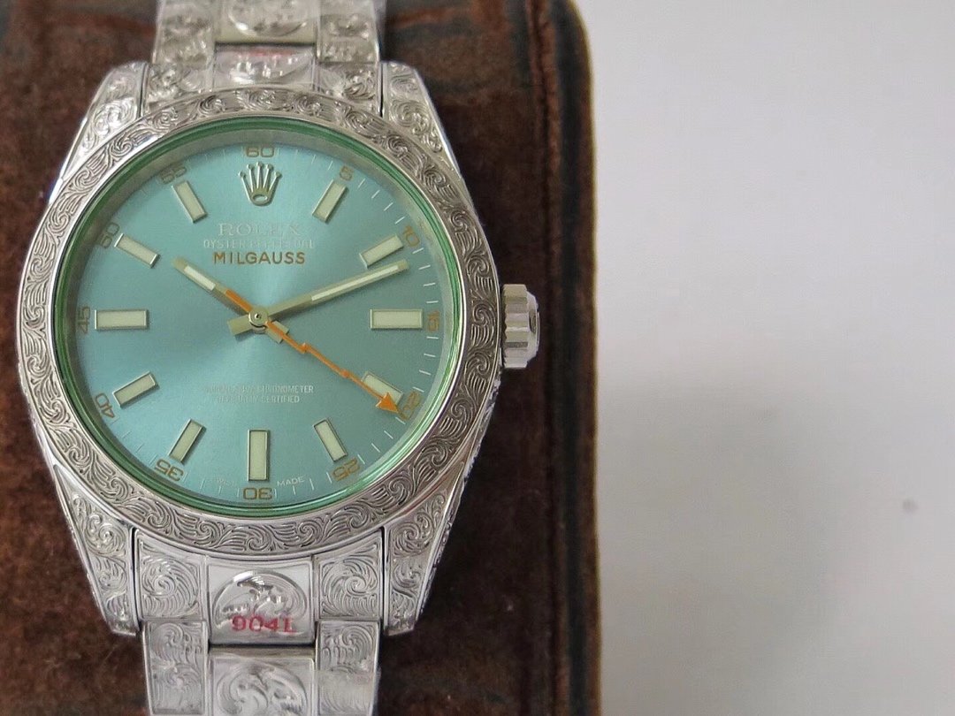 MILGAUSS 40MM STAINLESS STEEL ENGRAVED CASE BLUE DIAL