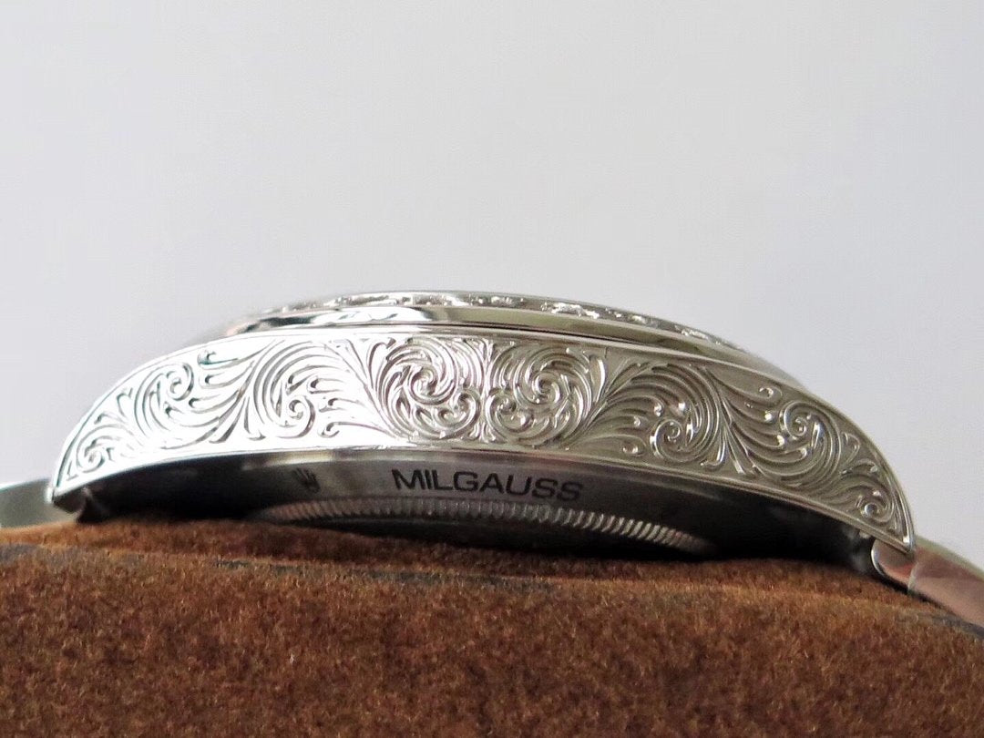 MILGAUSS 40MM STAINLESS STEEL ENGRAVED CASE BLUE DIAL