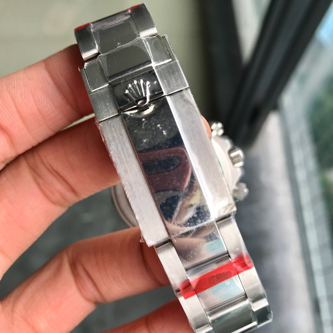 DAYTONA 40MM STEEL CASE GREEN BEZEL WHITE DIAL