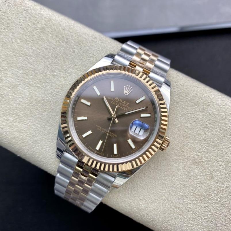 DATEJUST 41 TWO-TONE YELLOW GOLD CHOCOLATE DIAL