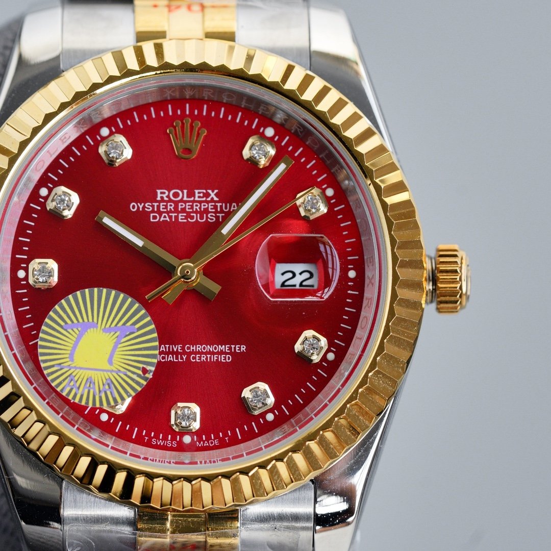 DATEJUST 41MM TWO-TONE RED DIAL JUBILEE BRACELET