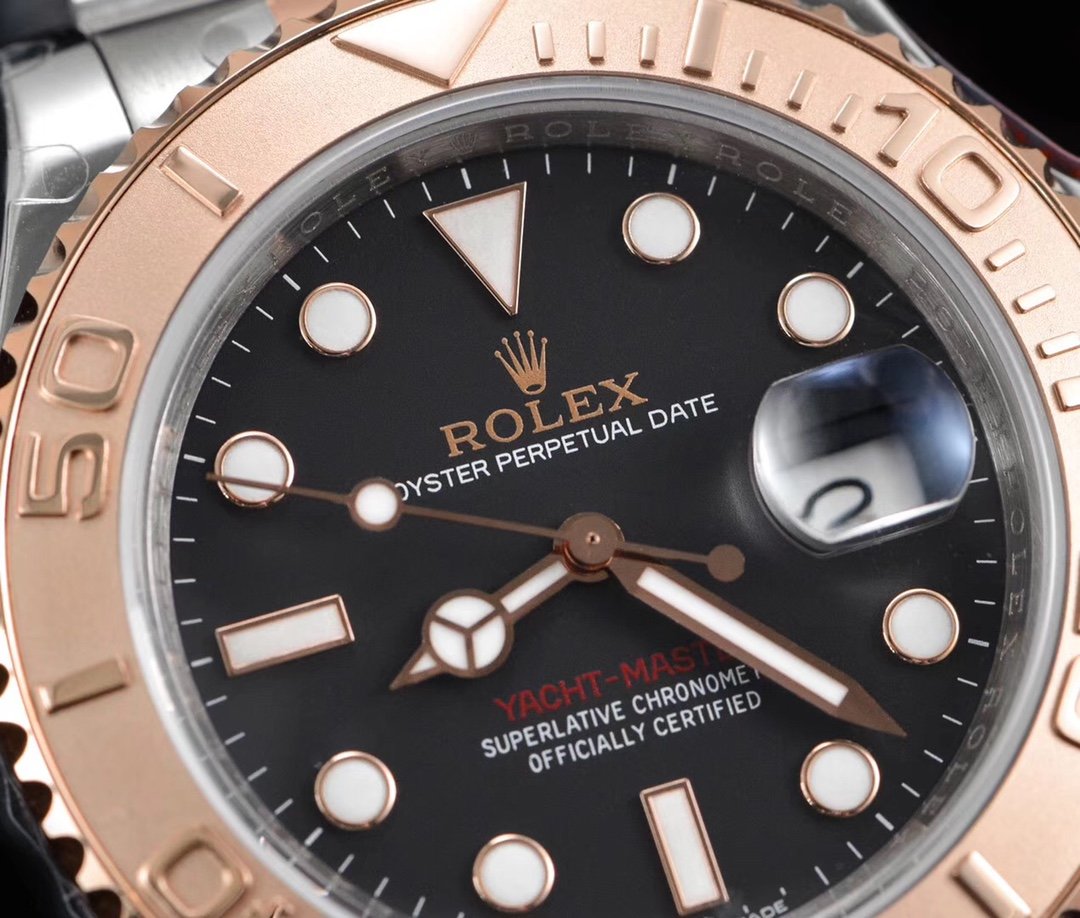 YACHT-MASTER EVEROSE GOLD BLACK DIAL