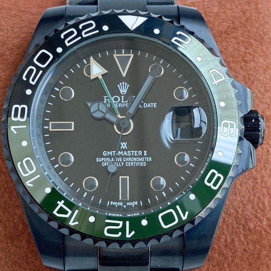 GMT-MASTER II CUSTOM BLACK CASE GREEN BLACK BEZEL