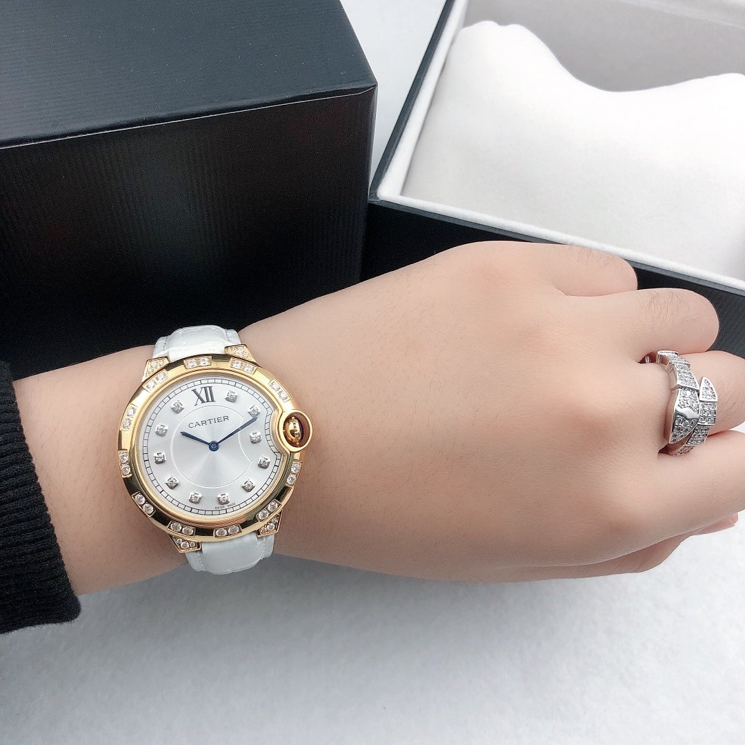 BALLON BLEU 36MM GOLD CASE DIAMOND NUMERALS