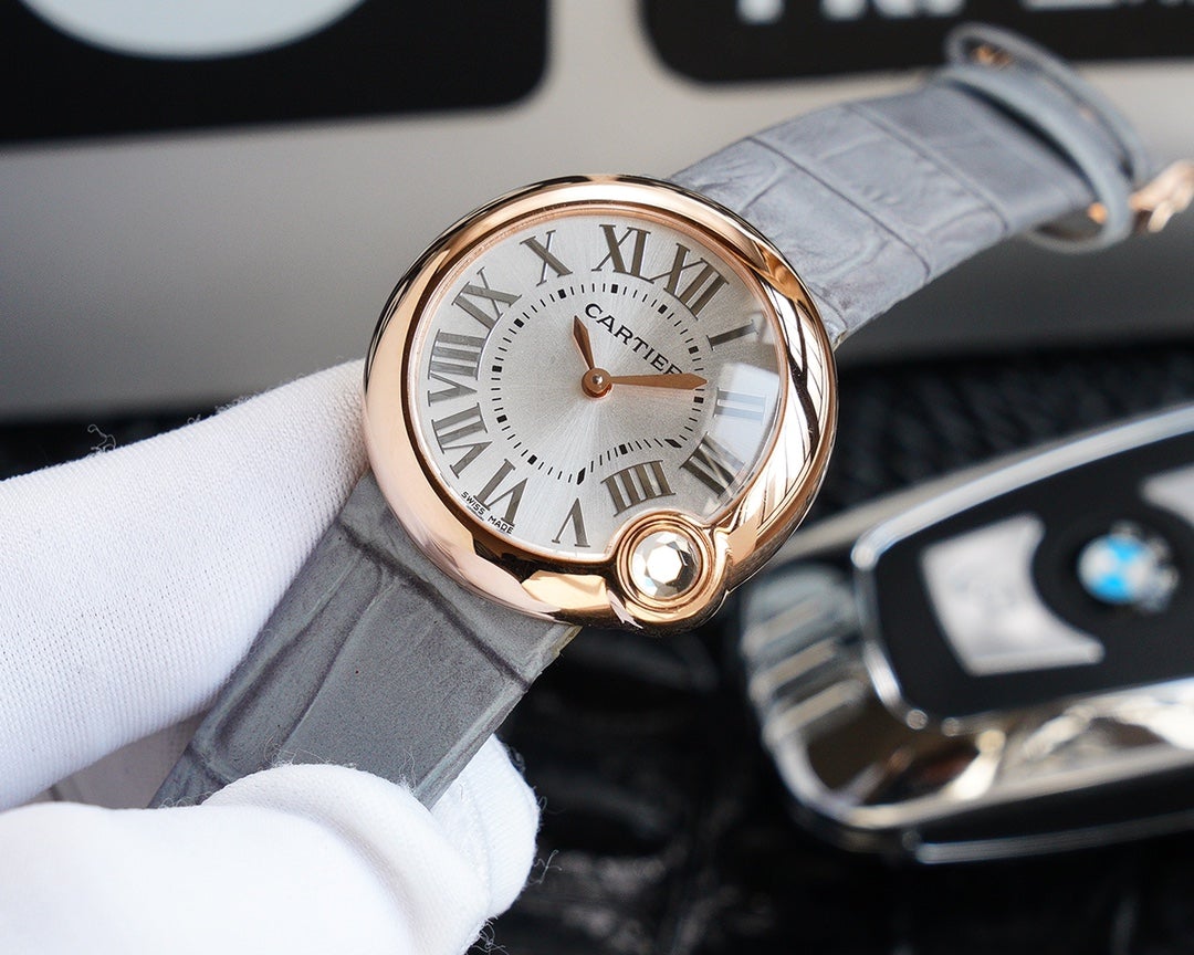 BALLON BLANC 33MM AUTOMATIC ROSE GOLD ARABIC NUMERALS