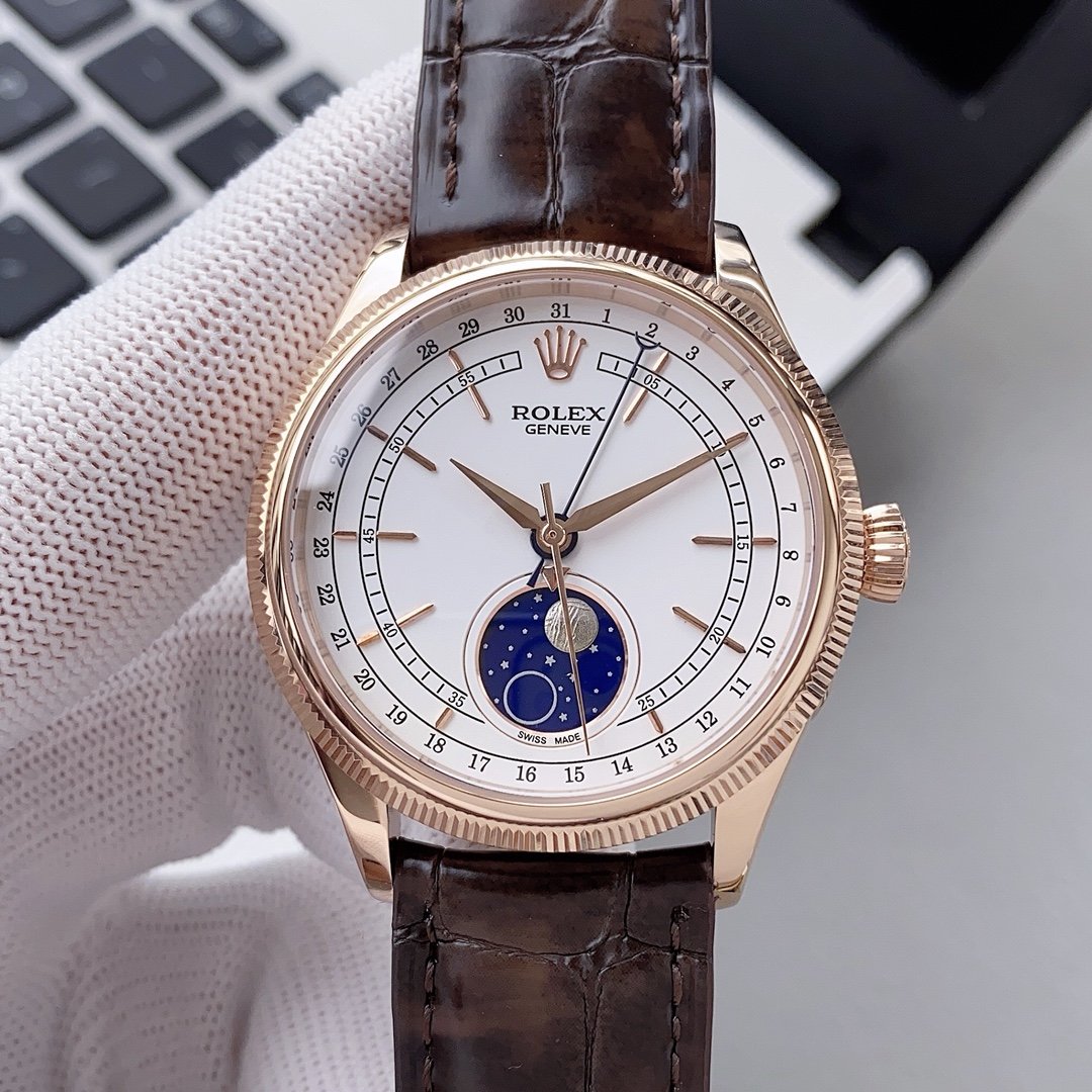 CELLINI MOONPHASE 39MM ROSE GOLD WHITE DIAL