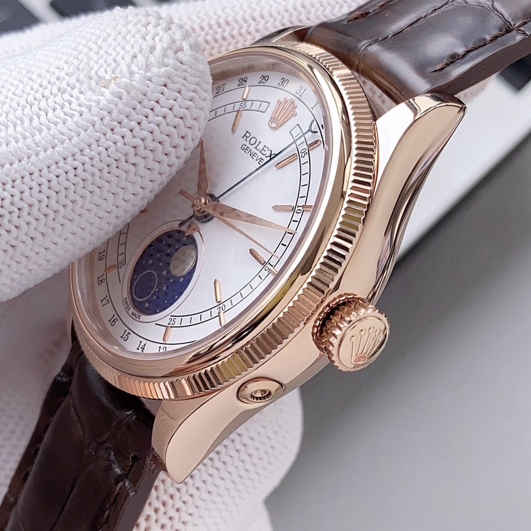 CELLINI MOONPHASE 39MM ROSE GOLD WHITE DIAL