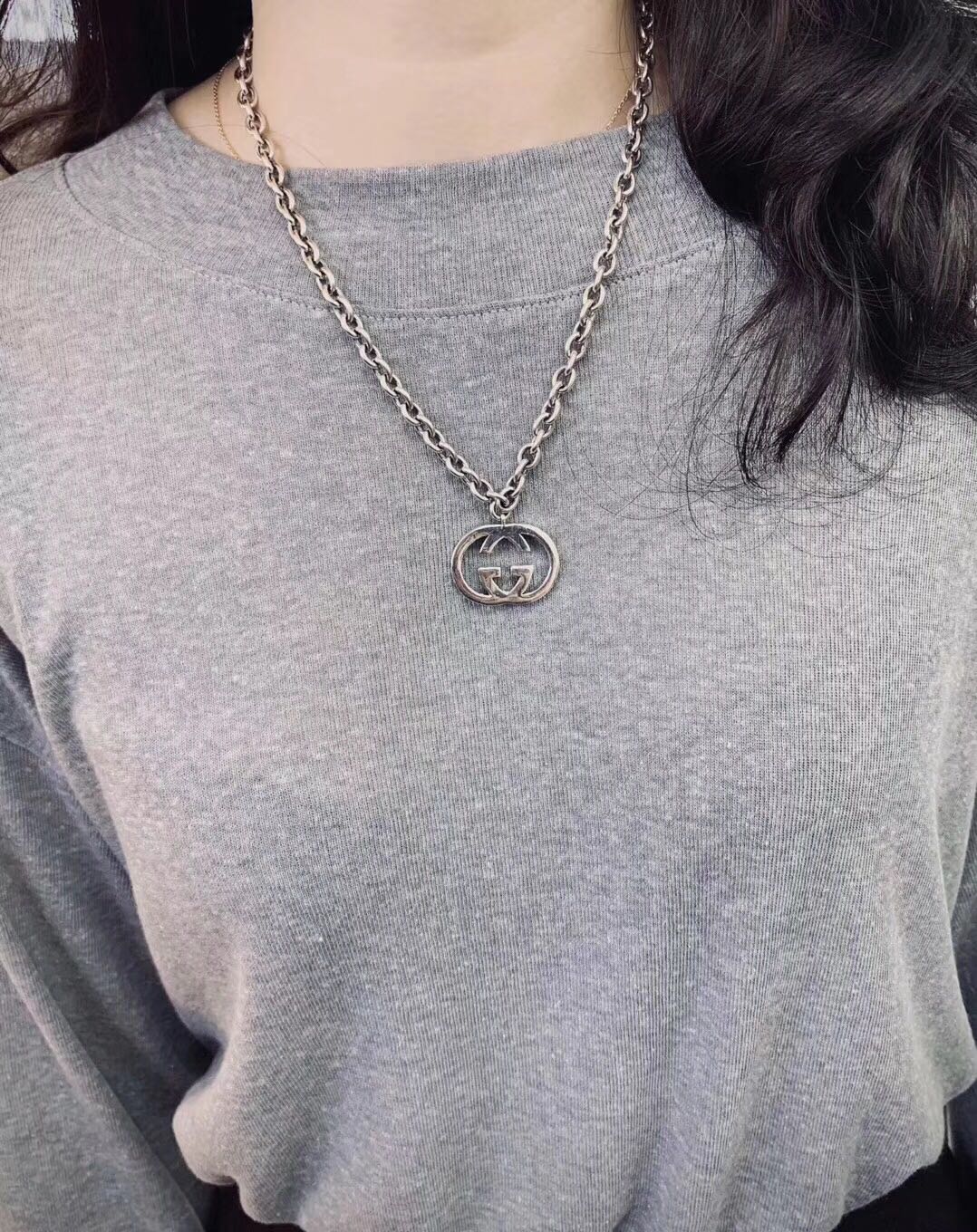 GG PEDANT SILVER NECKLACE