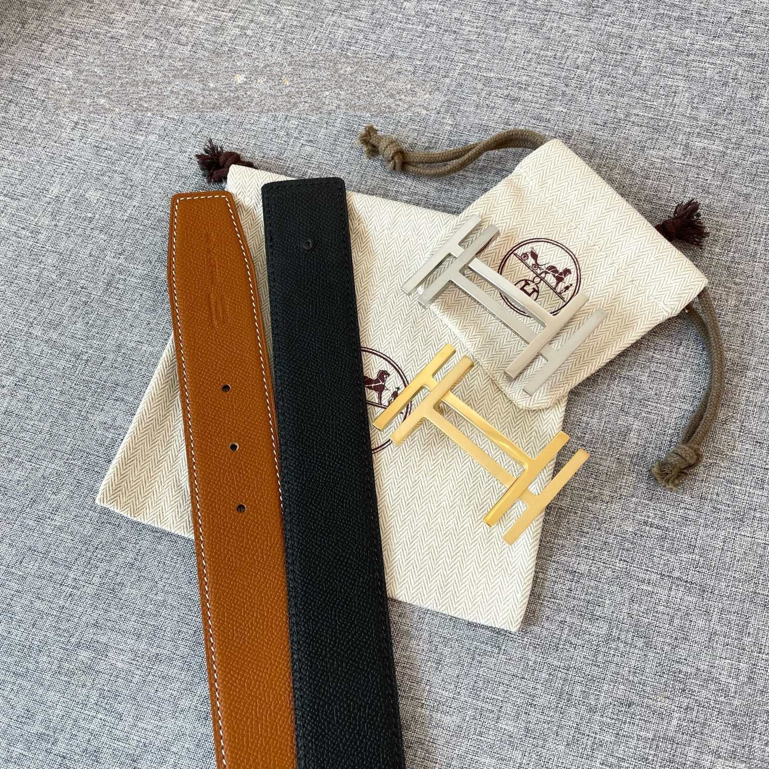 DOUBLE H 38MM BLACK BROWN LEATHER