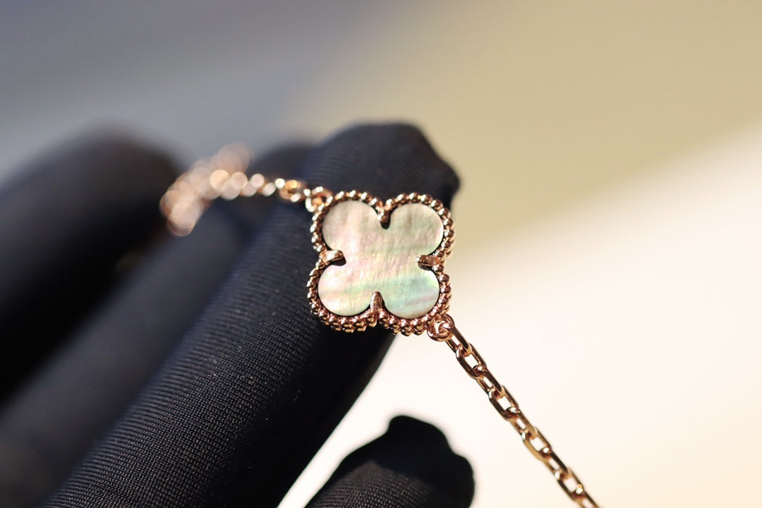 CLOVER 20 MOTIFS DARK MOP DIAMOND PINK GOLD