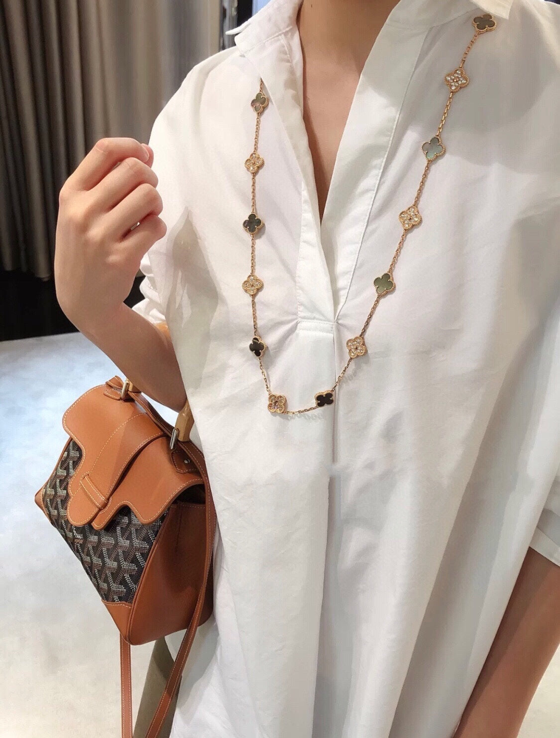 CLOVER 20 MOTIFS DARK MOP DIAMOND PINK GOLD