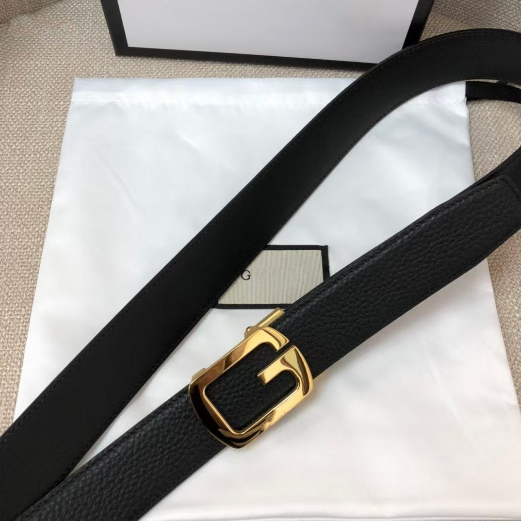 GC 35MM BELT STEEL BUCKLE WRINKLED LEATHER