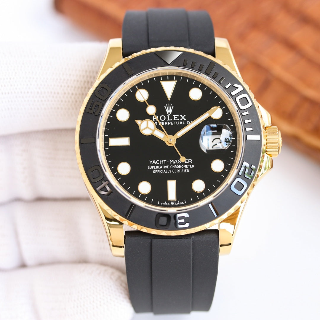 YACHT MASTER 42 GOLD CASE CERAMIC BEZEL