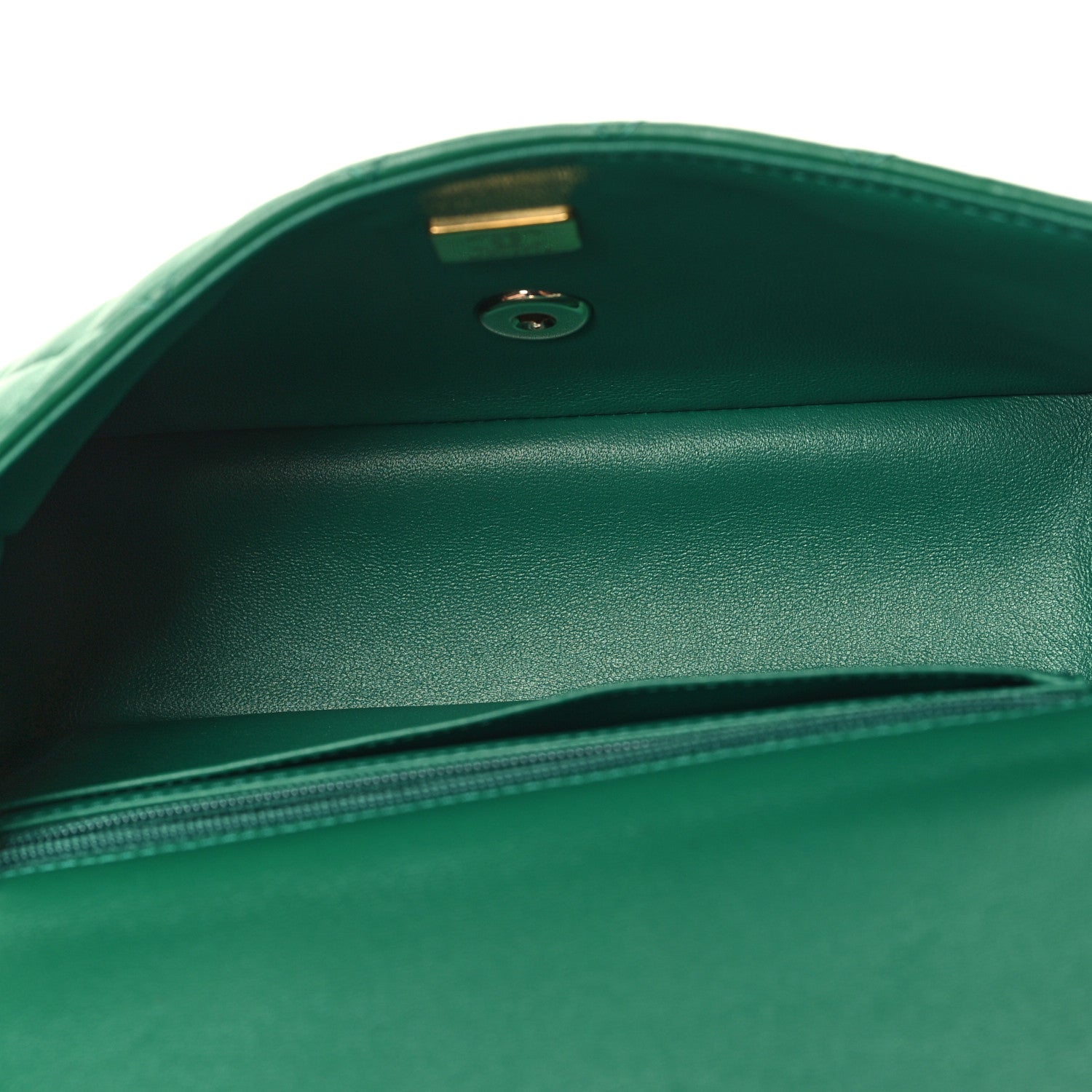 Lambskin Quilted Mini Top Handle Rectangular Flap Green